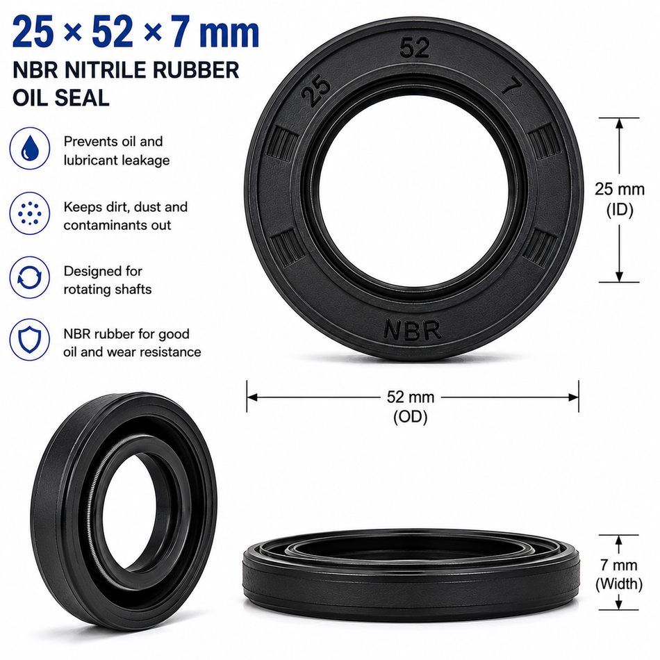 25x52x7mm NBR Nitrile Rubber Oil Seal