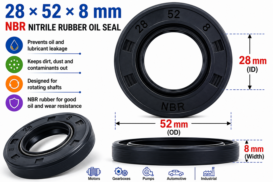 28x52x8mm NBR Nitrile Rubber Oil Seal
