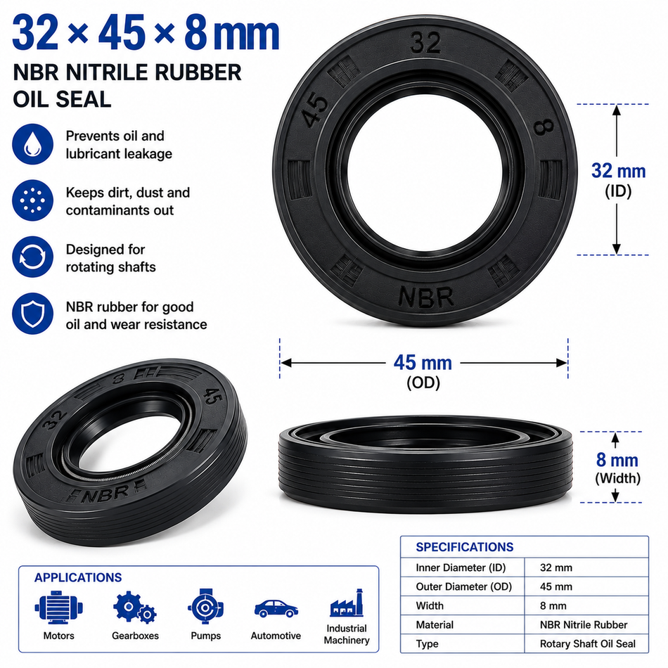 32x45x8mm NBR Nitrile Rubber Oil Seal