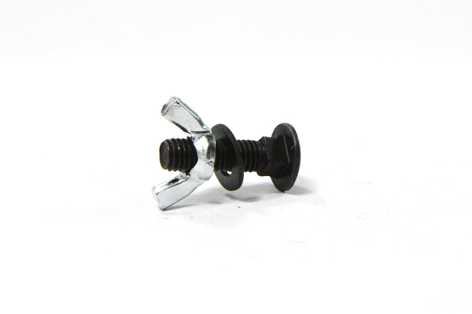 M8 x 30mm Black Carriage Bolt with Wing Nut