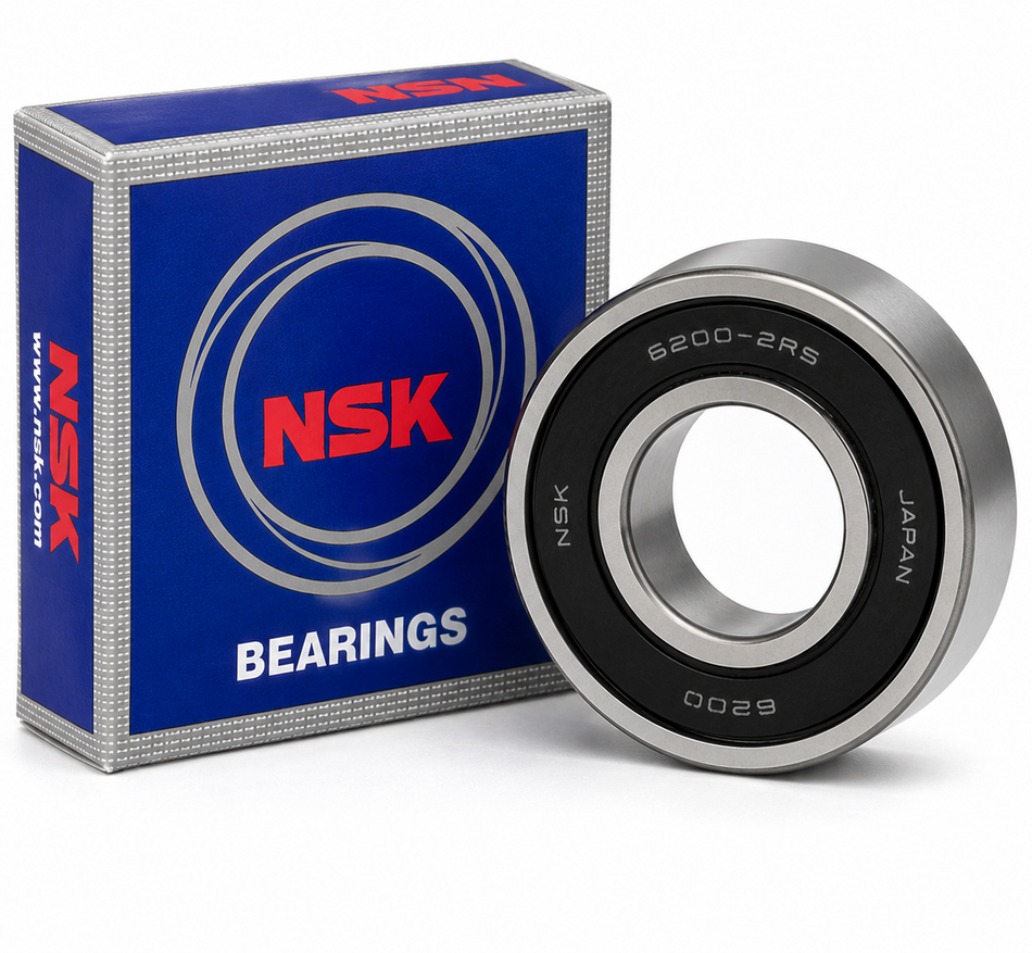 NSK 6200-2RS Deep Groove Ball Bearing – 10 × 30 × 9 mm