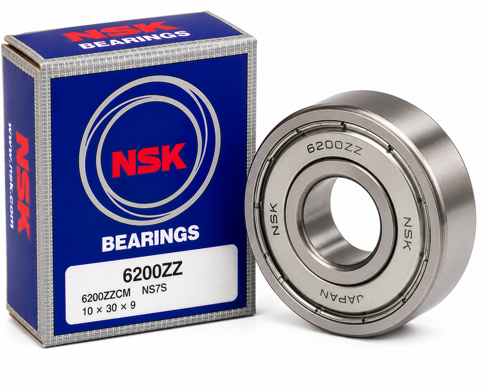NSK 6200ZZ Deep Groove Ball Bearing – 10 × 30 × 9 mm