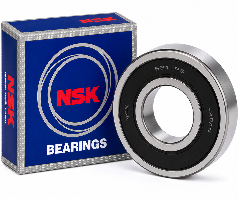 NSK 6211-RS Deep Groove Ball Bearing – 55 × 100 × 21 mm