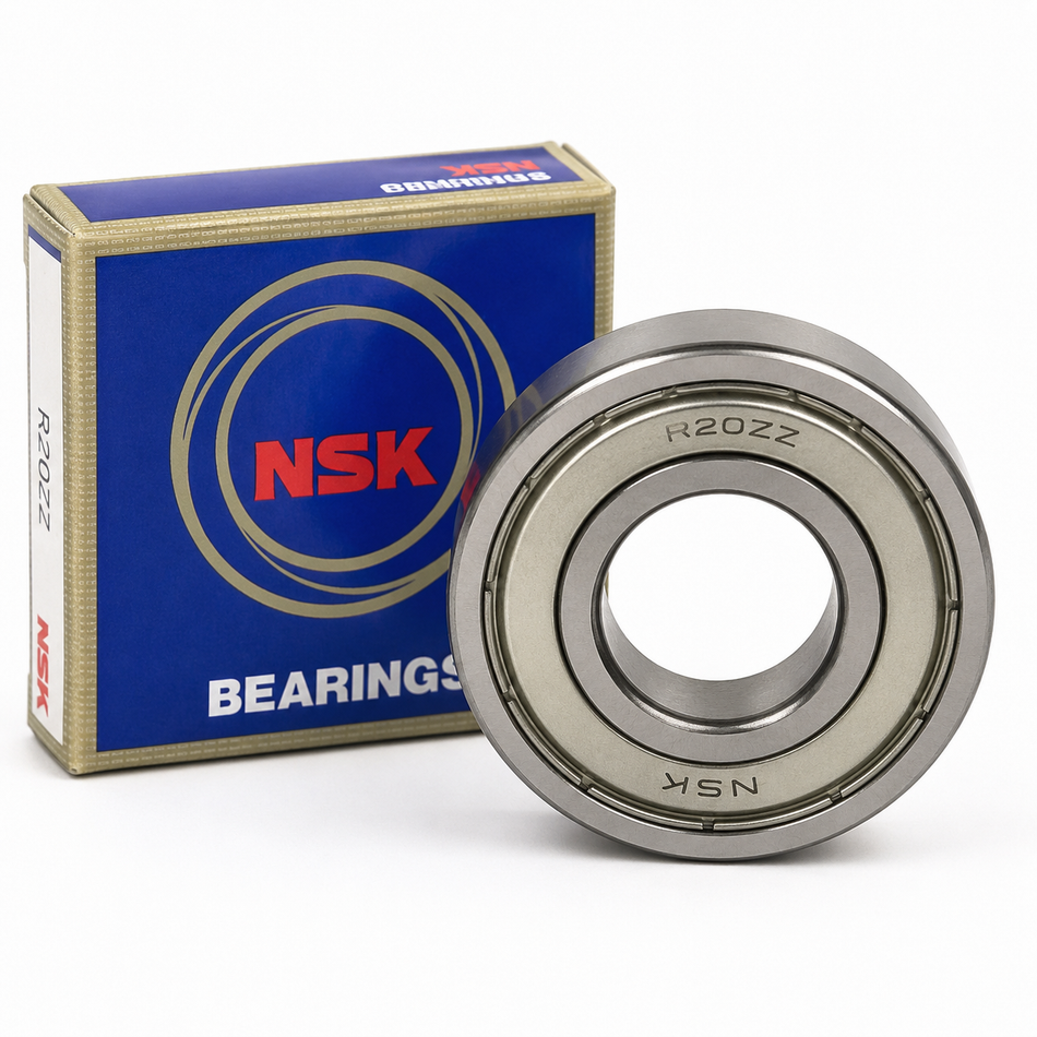 NSK R20ZZ Imperial Deep Groove Ball Bearing – 1-1/4" x 2-1/4" x 1/2" – Metal Shielded