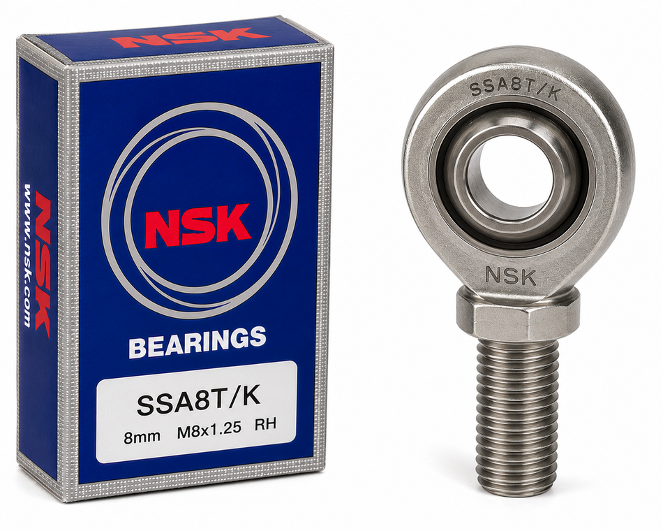 SSA8T/K Stainless Steel Male Rod End Bearing – 8 mm Bore, M8 × 1.25 RH Thread