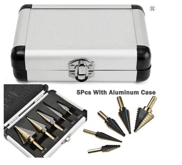 5pcs Step Drill Bit Set Hss Cobalt Multiple Hole 50 Sizes Cobalt Titanium Conical Carbide Drill Perforator Hole Cutter Tool