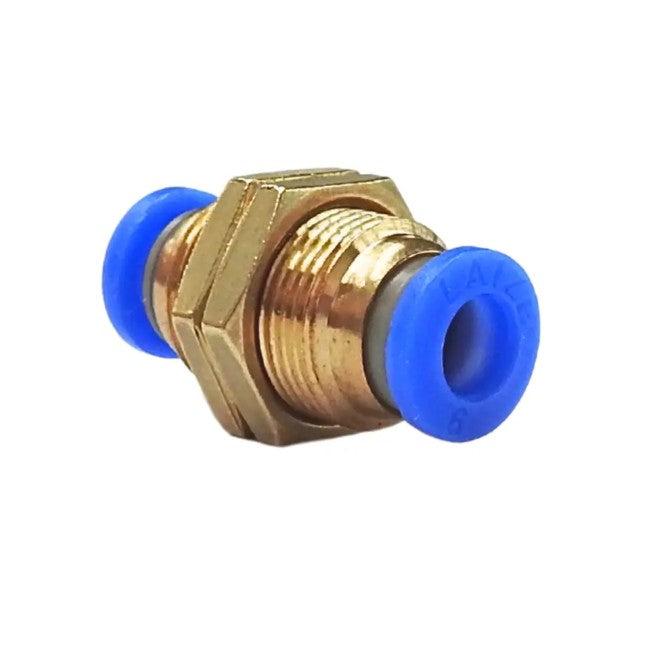 Pneumatic Push In Air Fittings- Bulk head union straight 6mm
