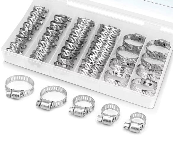 40pcs box-packed 8-29mm stainless steel American style throat clamp box clamp combination clamp ring clamp ring joint