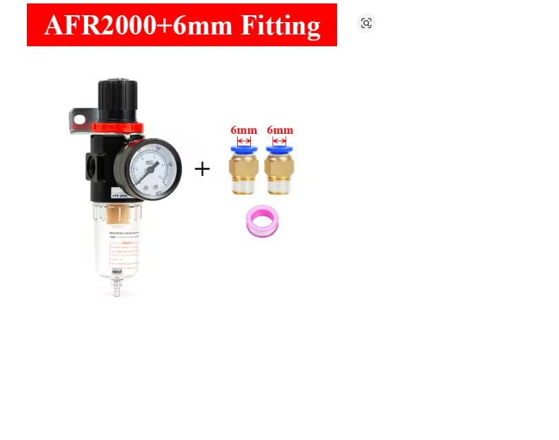 AFR2000 1/4 Pneumatic Filters For Air Compressor Moisture Oil Water Separator Pressure Regulator AFR2000 and 6mm, Fiber filter