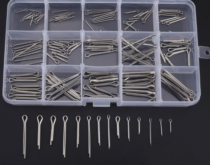 230 Stainless steel cotter pin kit,304 Stainless Steel Split Pin Assortment Kit +Box whistle hairpin U-pin