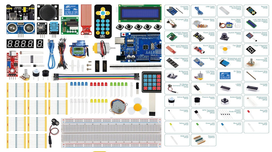 Starter Kit Including Breadboard 1602 IIC Jumper Wire Set R3 for Arduino UNO with Tutorial