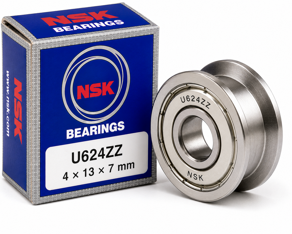 U624ZZ U-Groove Guide Pulley Bearing – 4 × 13 × 7 mm kits